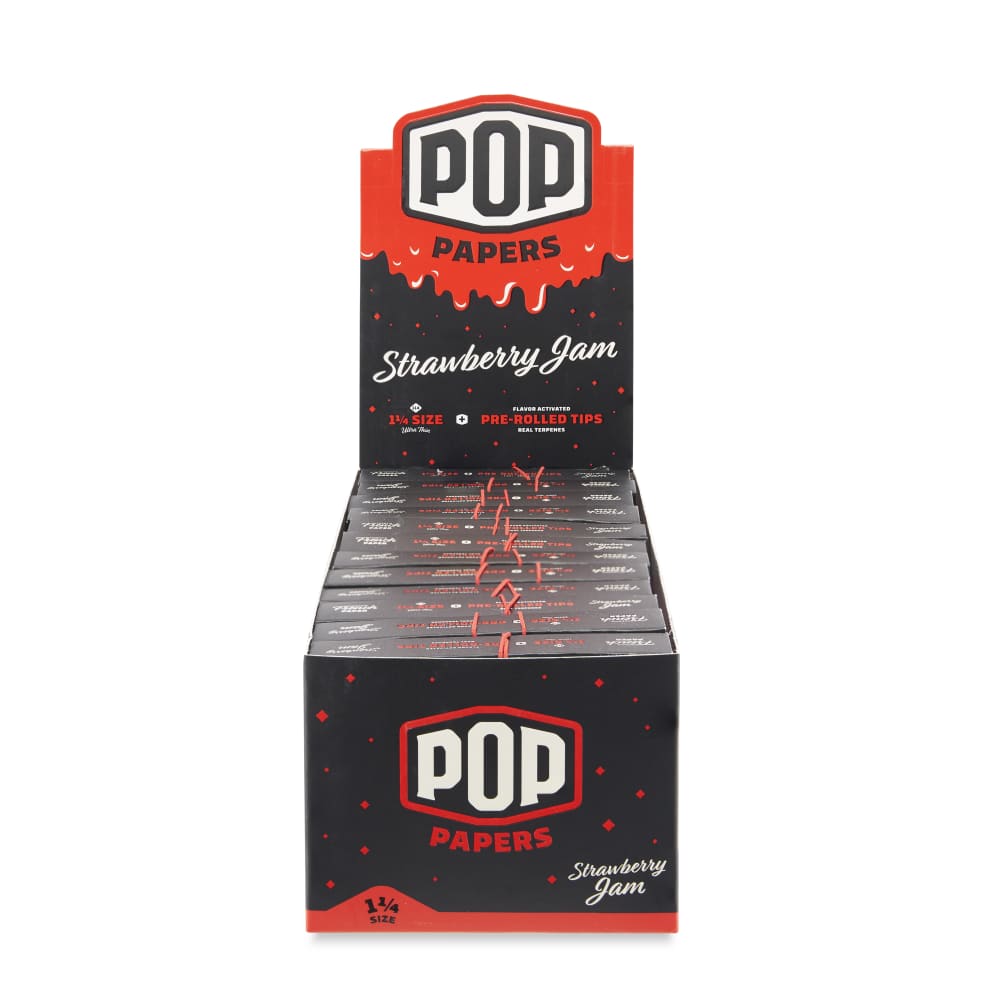 POP Papers - 1 1/4 Size Ultra Thin Papers W/Pre-Rolled Tips (24 Packs x 24 Papers,8 Tips) - MK Distro