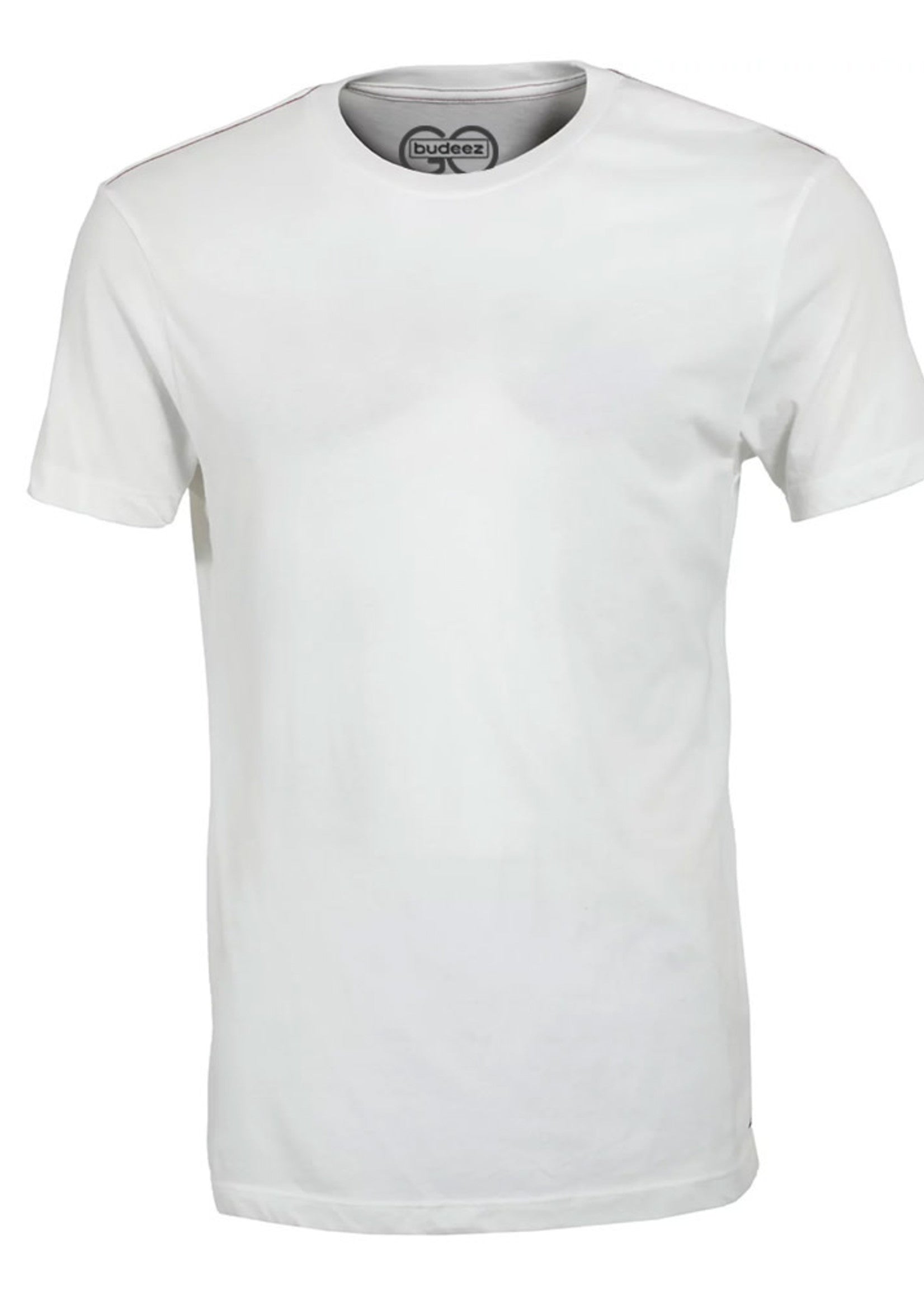 Go Budeez - Plain White Crew Neck  - Cotton Tshirt