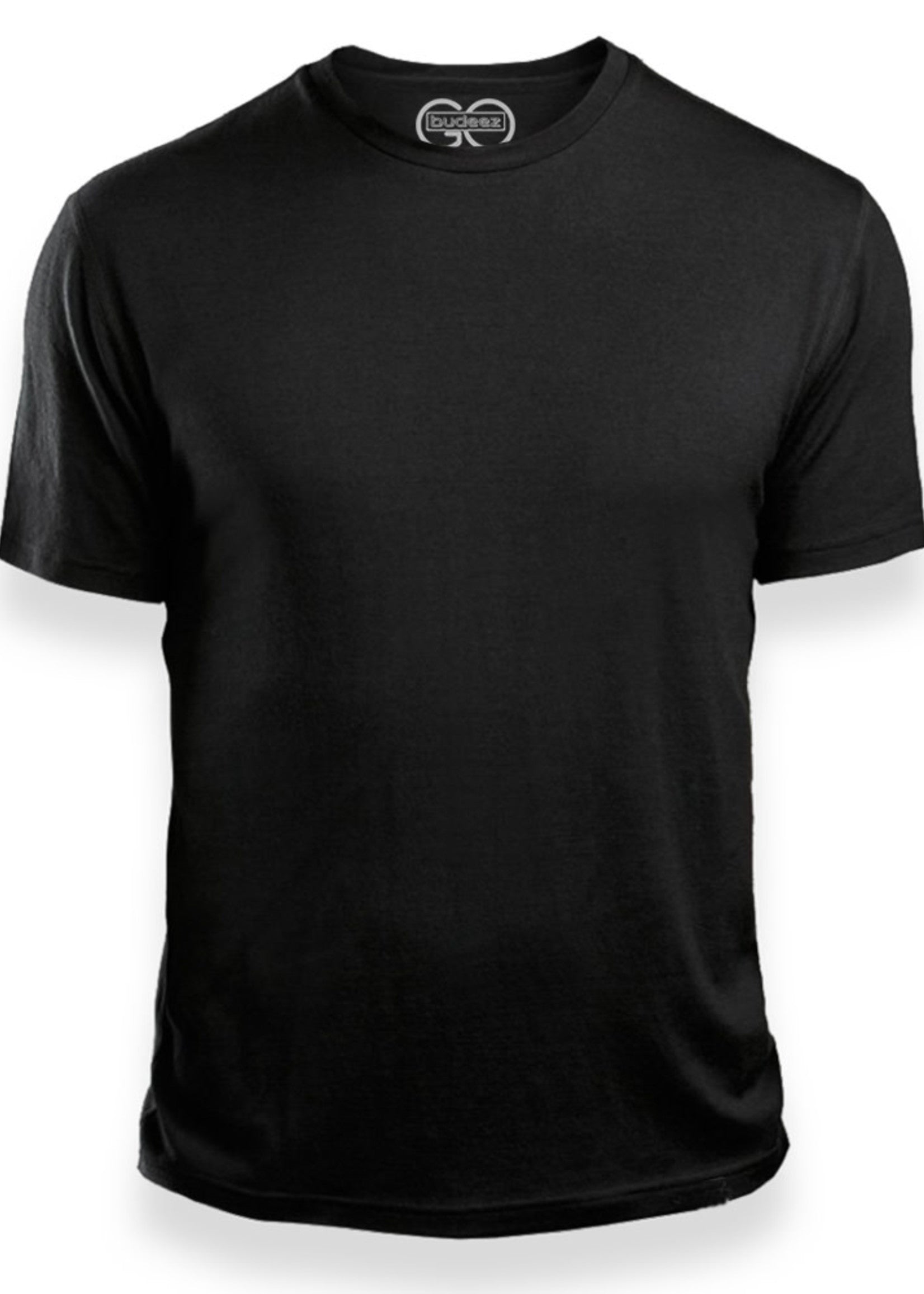 Go Budeez - Plain Black Crew Neck - Cotton Tshirt