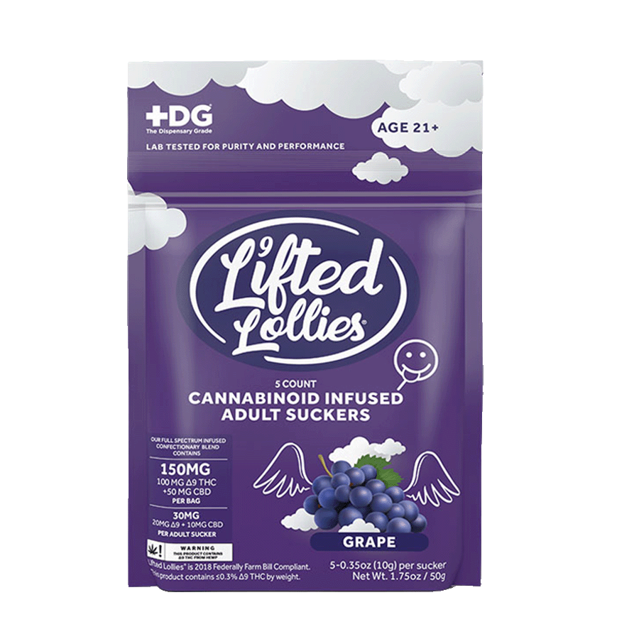 Lifted Lollies - Cannabinoid Infused Lollies(20mg D9+10mg CBD) - (30mg x 5 Lollies)