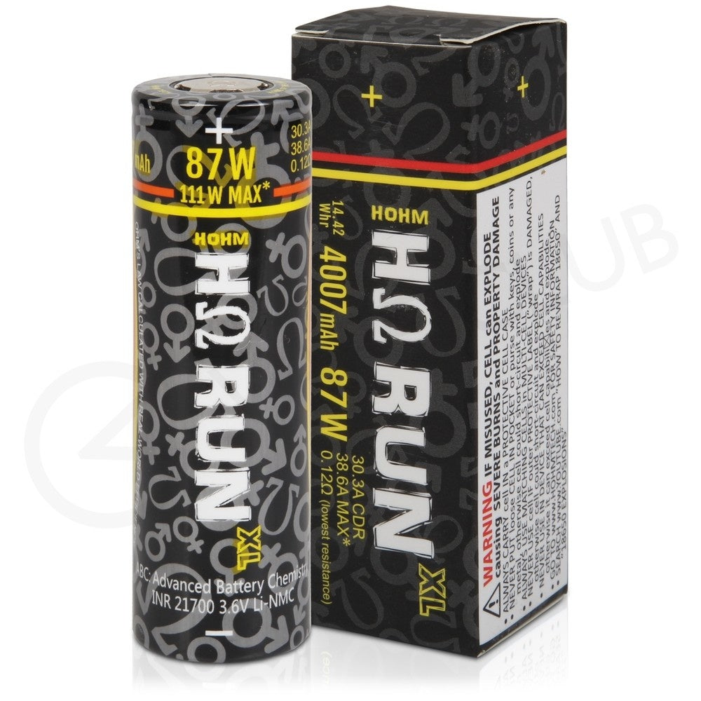 Hohm - Run XL 21700 4007mAh 87W - Vape Batteries (2pk)
