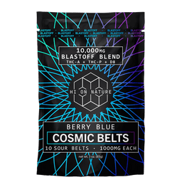 Hi On Nature (HON) -  Blastoff Blend Sour Belts (THC-A + THC-P + D8) - Delta Gummies (1000mg x 10 Gummies) - MK Distro