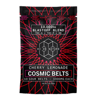 Hi On Nature (HON) -  Blastoff Blend Sour Belts (THC-A + THC-P + D8) - Delta Gummies (1000mg x 10 Gummies) - MK Distro