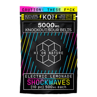 Hi On Nature (HON) -  KO3 Knockout Shockwaves Sour Belts - Gummies & Edibles (5000mg) - MK Distro