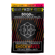 Hi On Nature (HON) -  KO3 Knockout Shockwaves Sour Belts - Gummies & Edibles (5000mg) - MK Distro
