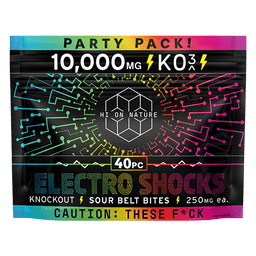 Hi On Nature (HON) - Party Pack KO3 Electro Shocks Knockout Sour Belt Bites - Gummies & Edibles (10,000mg) - MK Distro