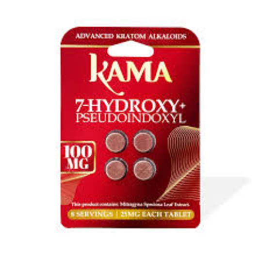 Kama - 7 Hydroxy + Pseudoindoxyl Tablets (25mg x 4ct) - Kratom Capsules(Single) - MK Distro