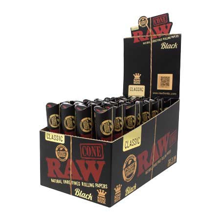 Raw Black King Size - Cones (3 x 32) - MK Distro