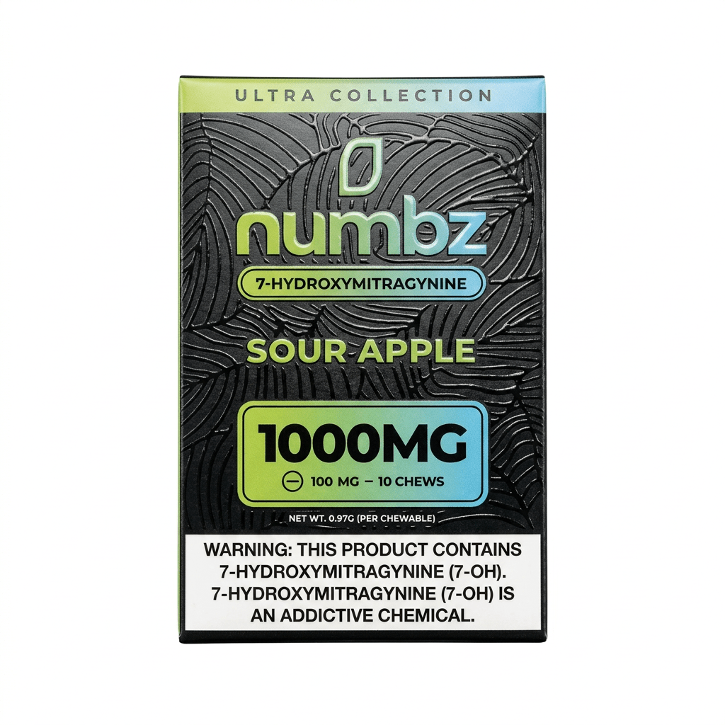 Numbz 1000mg (7OH|MIT) + Minor Alkaloids - Kratom Tablets (100mg x 10) (Box of 10)