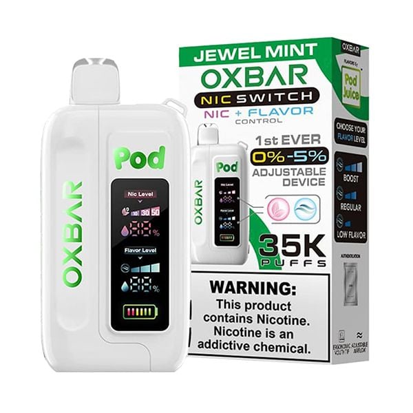 Oxbar x Pod Juice Switch Kit Nic Flavor Control 35K - Disposable Vapes (0%to5% - 35,000 Puffs) - Box of 5 - MK Distro
