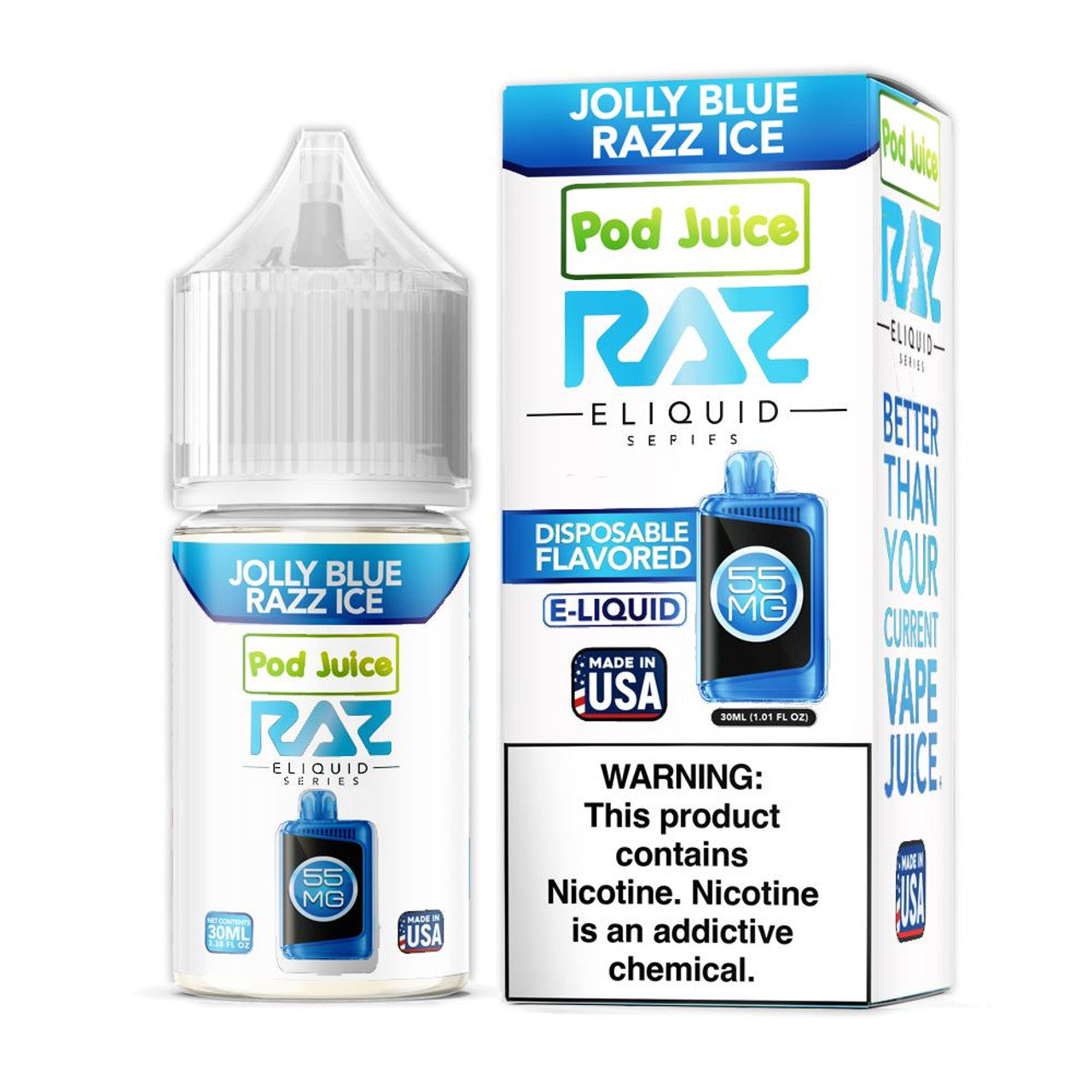 Raz x Pod Juice Salts - Salt Nic E-Liquid (30mL) - MK Distro
