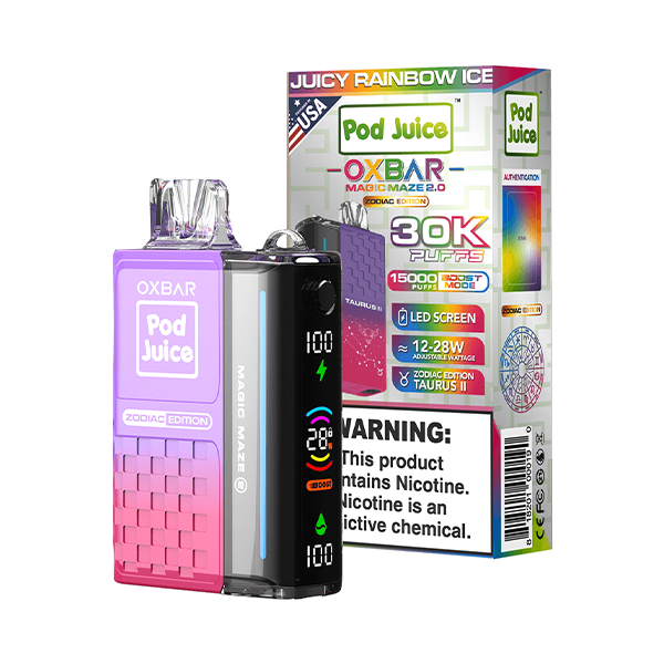 Oxbar x Pod Juice Magic Maze 2 - Disposable Vapes (5% - 30,000 Puffs) - Box of 5 - MK Distro