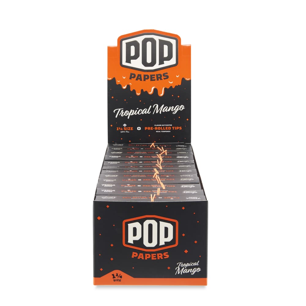POP Papers - 1 1/4 Size Ultra Thin Papers W/Pre-Rolled Tips (24 Packs x 24 Papers,8 Tips) - MK Distro