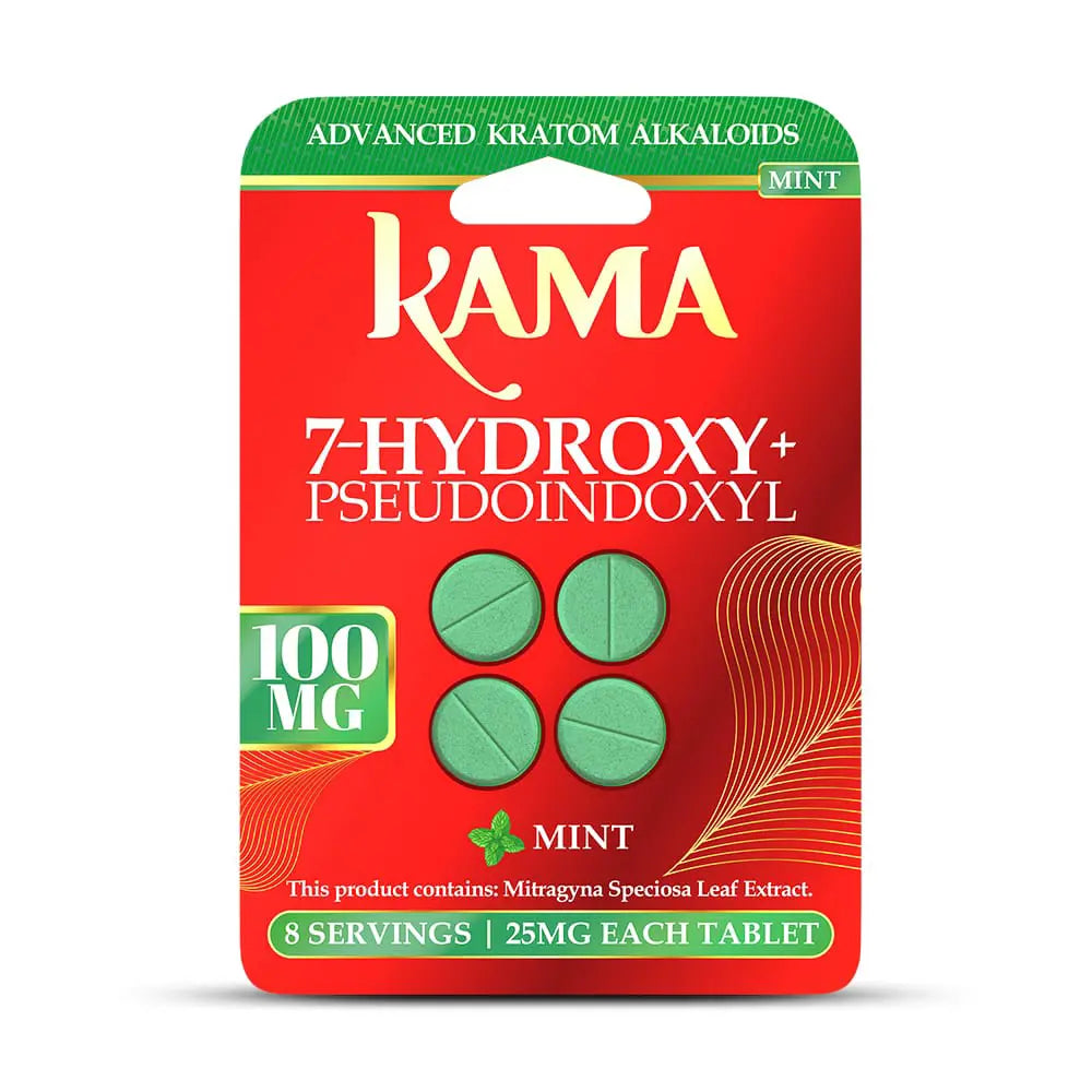 Kama - 7 Hydroxy + Pseudoindoxyl Tablets (25mg x 4ct) - Kratom Capsules(Single) - MK Distro