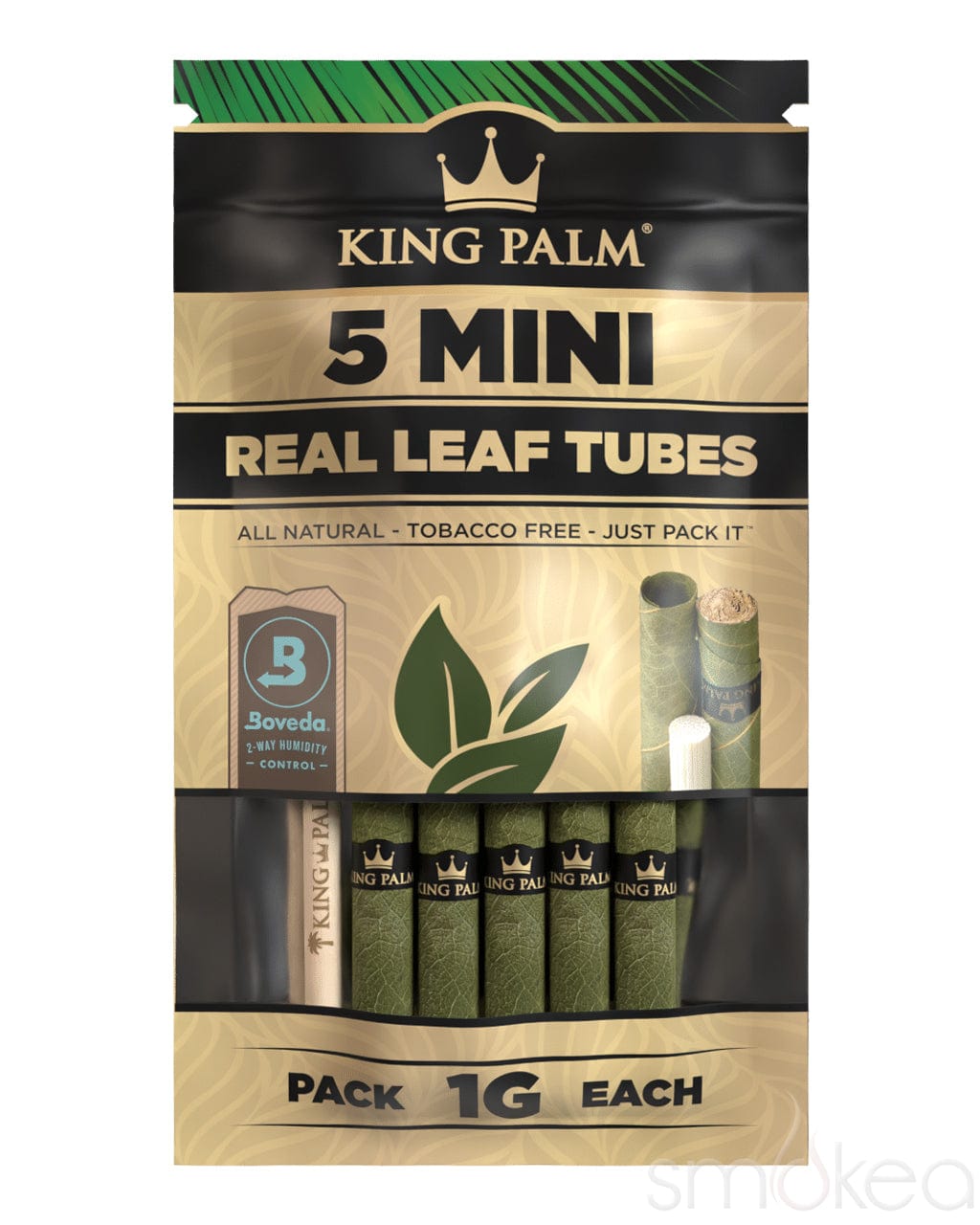 King Palm - 1gm Mini Leaf Tubes -Filters, Tips & Tubes (15 Packs x 5 Tubes) - MK Distro