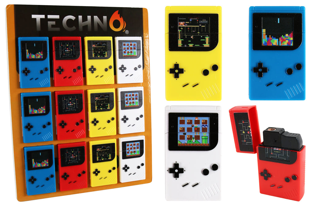 Techno Torch Game Design (19611) Flip Top - Torch Lighters (Display of 12)