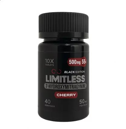 Limitless - Black Edition 7-Hydroxymitragynine Capsules - (50mg x 10 Capsules) - MK Distro