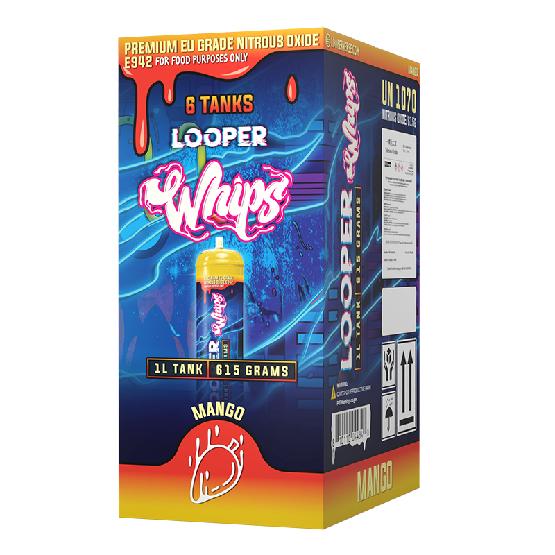 Looper - Whip Cream Chargers – N2O Tanks (615g, 1 L) - MK Distro