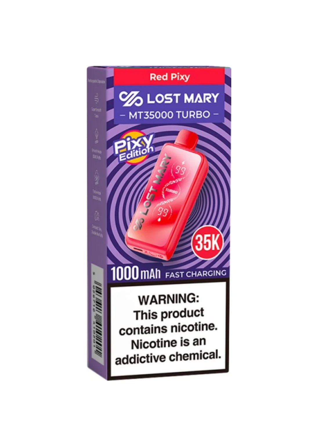 Lost Mary MT 35K Turbo Pixy Edition - Disposable Vape (5%) (Box of 5) - MK Distro