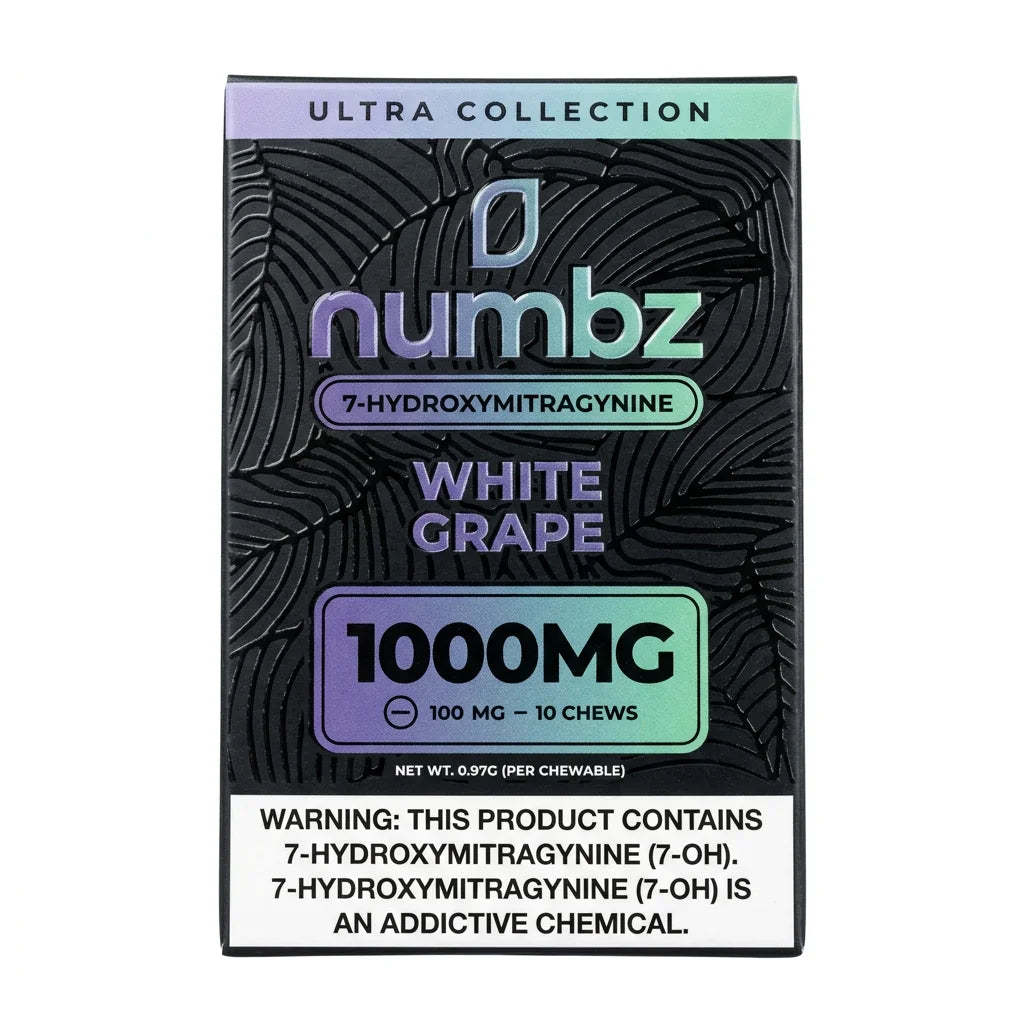 Numbz 1000mg (7OH|MIT) + Minor Alkaloids - Kratom Tablets (100mg x 10) (Box of 10)