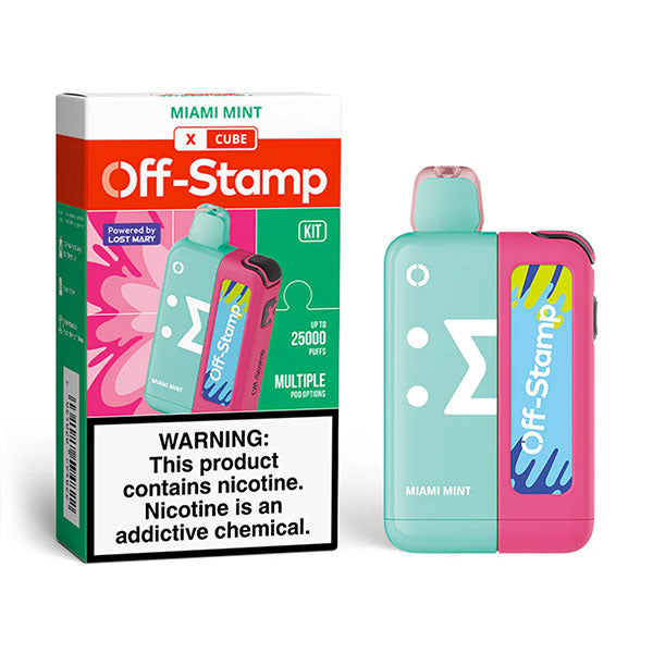 Off Stamp Cube Kit 25K - Disposable Vape (5%) (Box of 5) TX Compliant