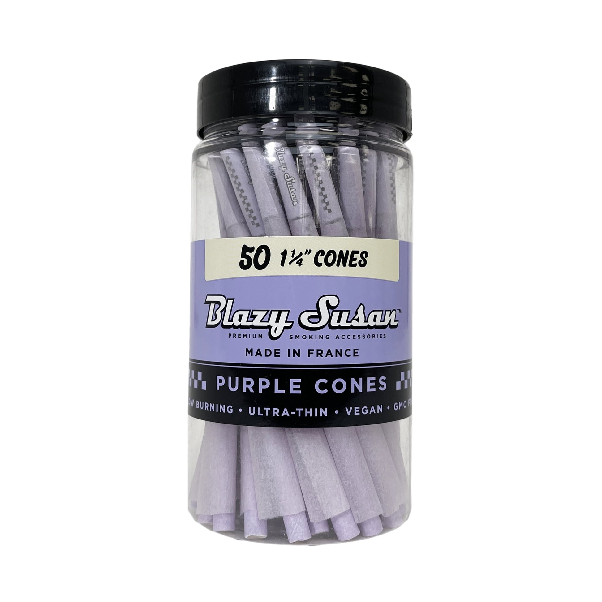 Blazy Susan - 1 1/4 Size Pre-Rolls Cones (Jar of 50) - MK Distro