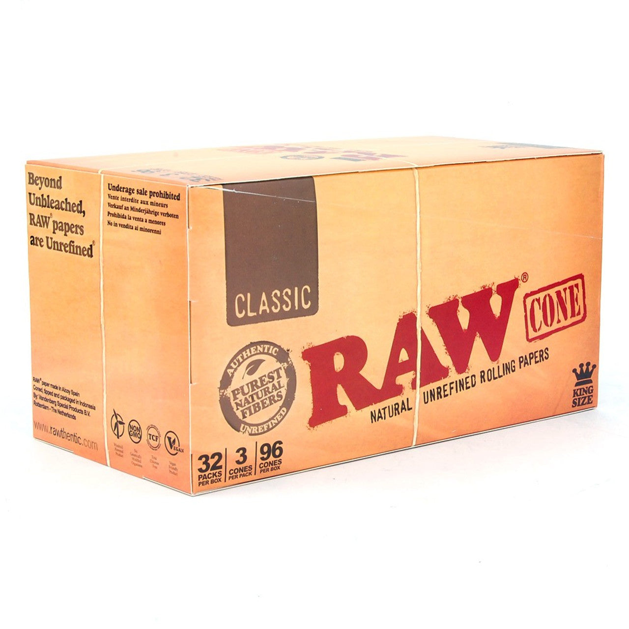 Raw - Classic King Size - Cones (32 x 3 Cones) - MK Distro