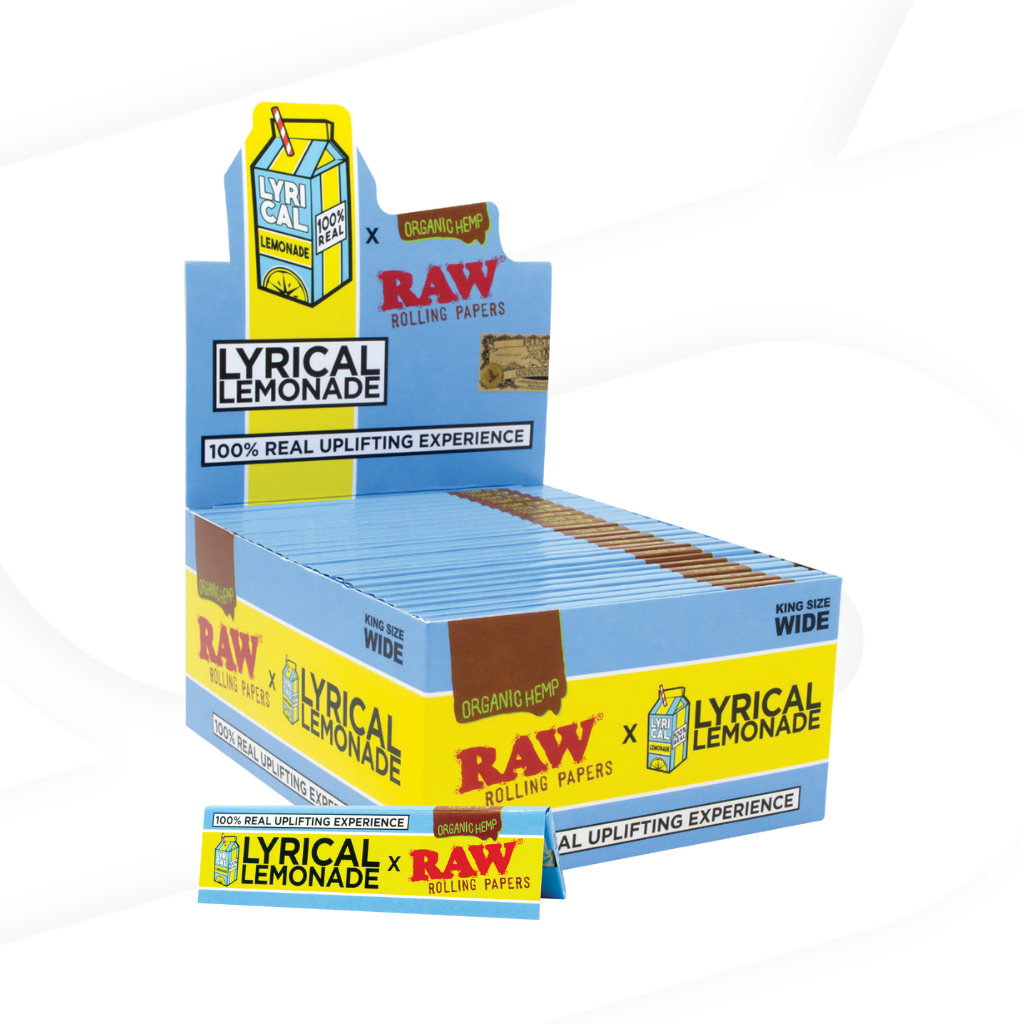 Raw Organic Hemp x Lyrical Lemonade - King Size Wide - Rolling Papers(50 x 32 Papers) - MK Distro