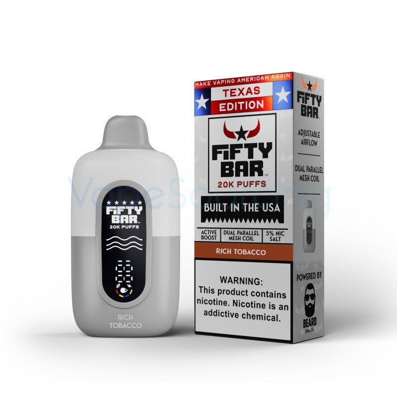 Fifty Bar 20K - Disposable Vape (5%) (Box of 5) - MK Distro