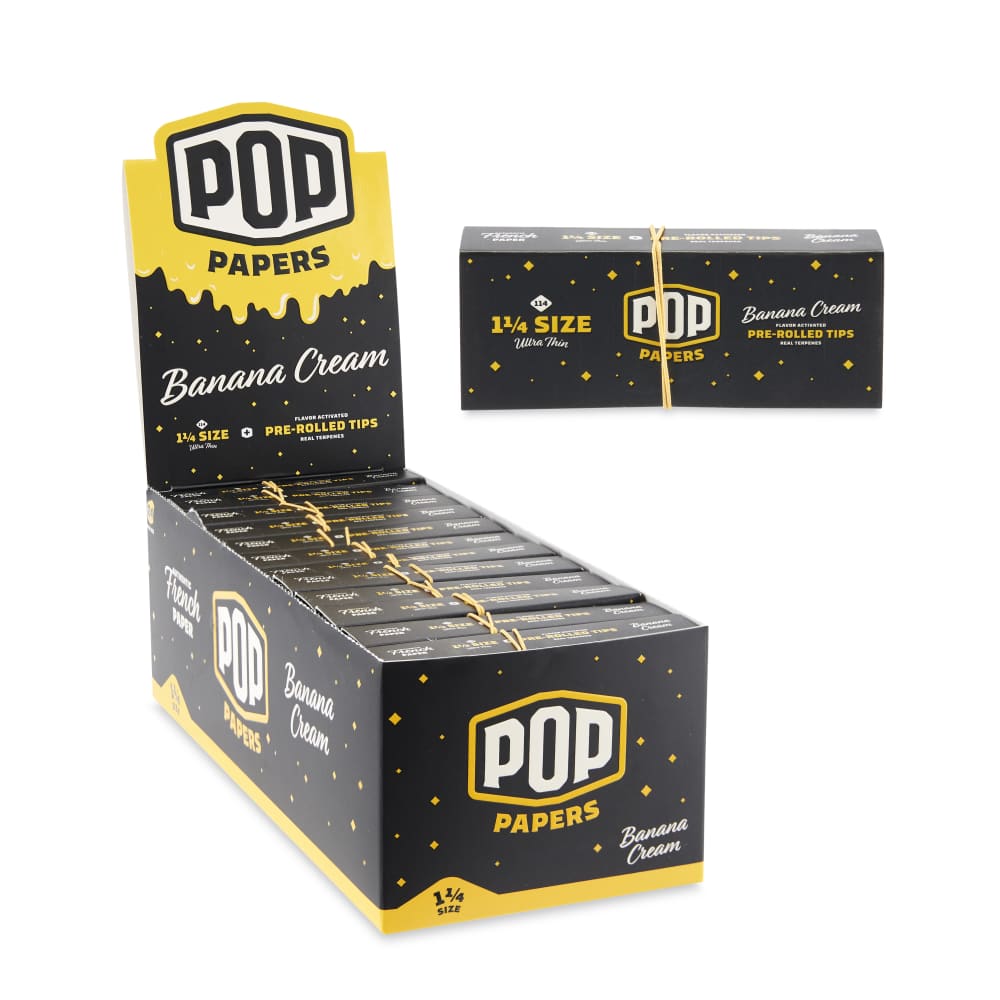 POP Papers - 1 1/4 Size Ultra Thin Papers W/Pre-Rolled Tips (24 Packs x 24 Papers,8 Tips) - MK Distro