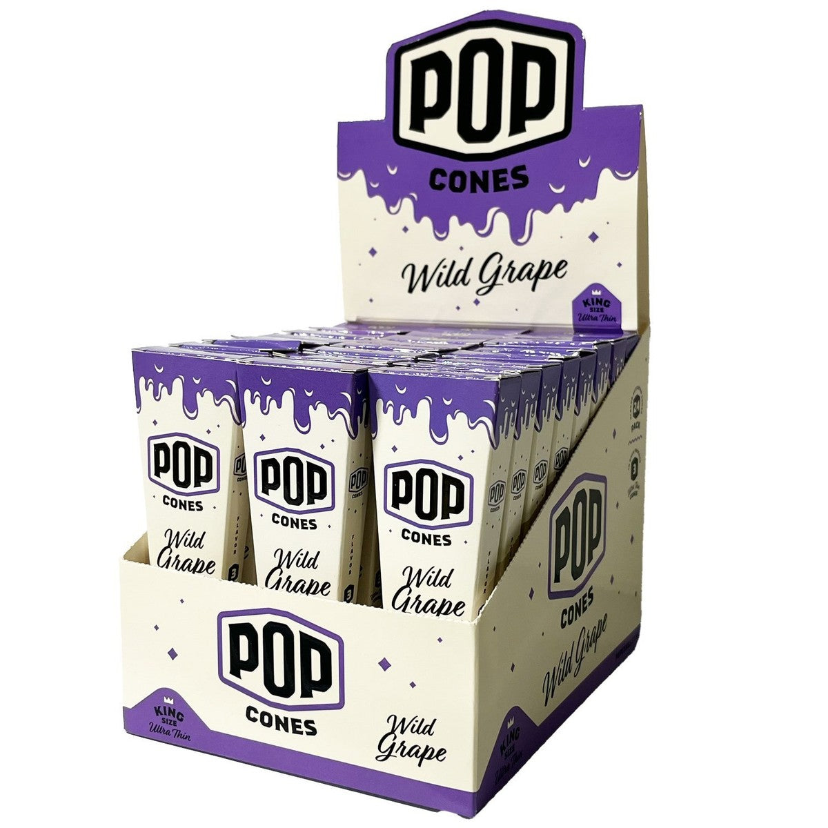 POP Cones - Ultra Thin King Size- Cones (24 Packs x 3 Cones) - MK Distro