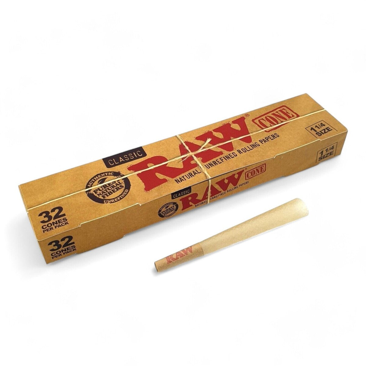 Raw - Classic 1 1/4 Size - Cones (Pack of 32) - MK Distro