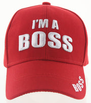 Adjustable Baseball Hat - I'M A BOSS (Red) - MK Distro