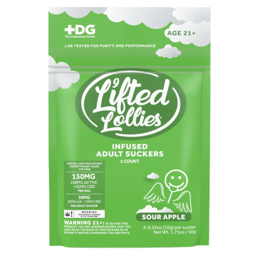 Lifted Lollies - Cannabinoid Infused Lollies(20mg D9+10mg CBD) - (30mg x 5 Lollies)