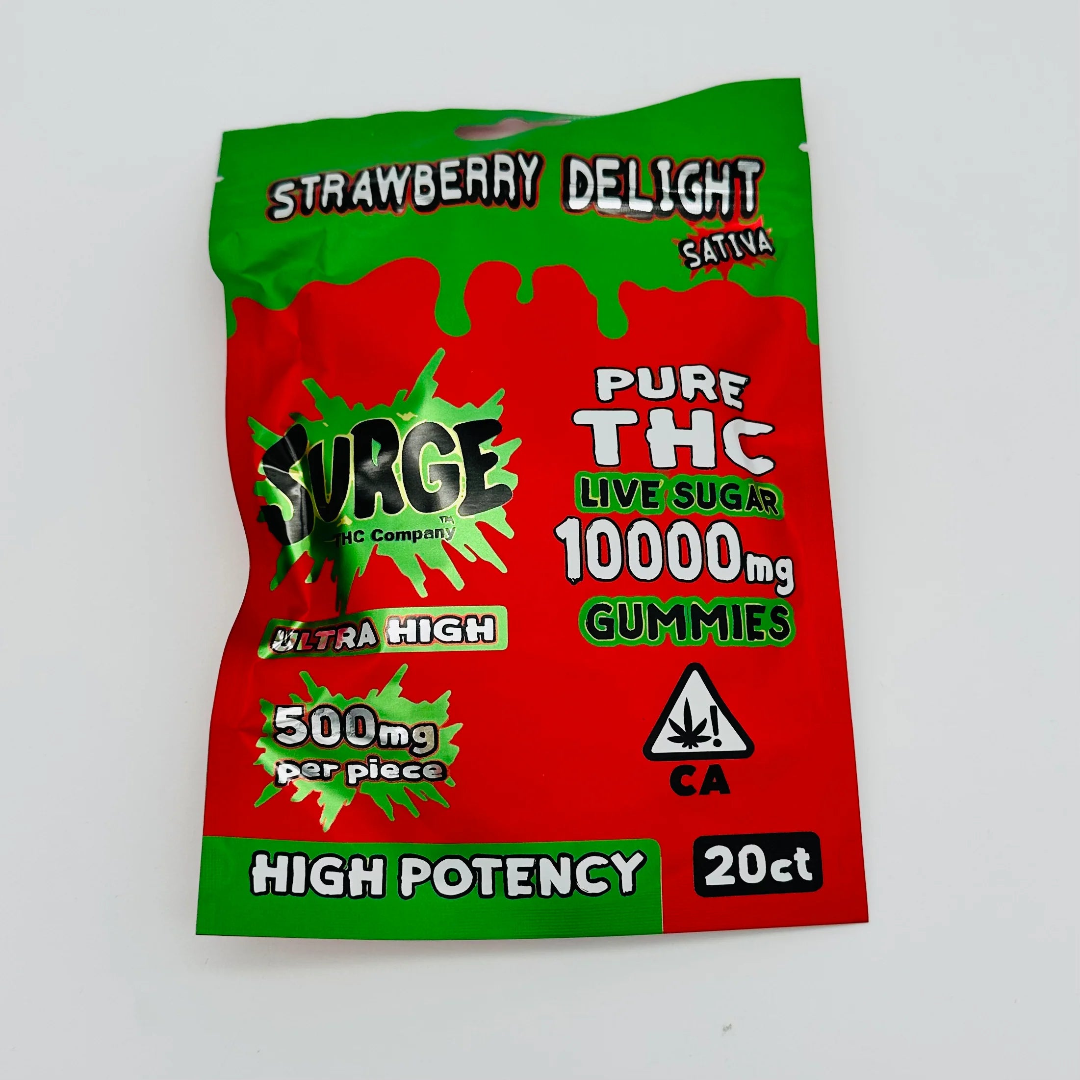 Surge - Pure THC Live Sugar Gummies - Delta Gummies(500mg x 20 Gummies)