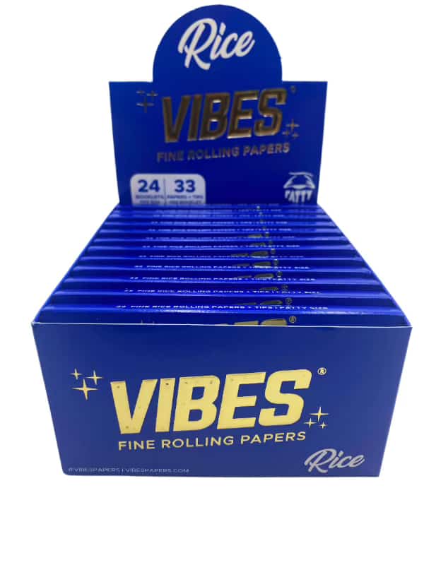 Vibes - Rice Fatty W/Tips - Rolling Papers (24 Pack x 33 Papers,33 Tips) - MK Distro