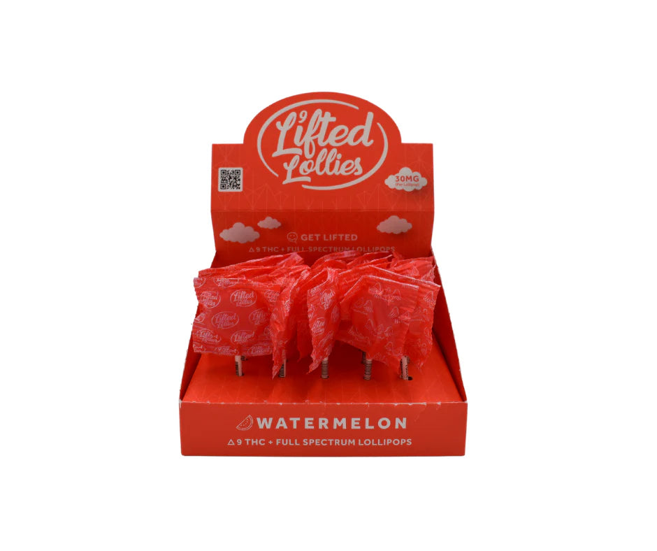 Lifted Lollies - (D9 THC+ Full Spectrum - 30mg) Lollipops - Delta Edibles (Box of 25) - MK Distro