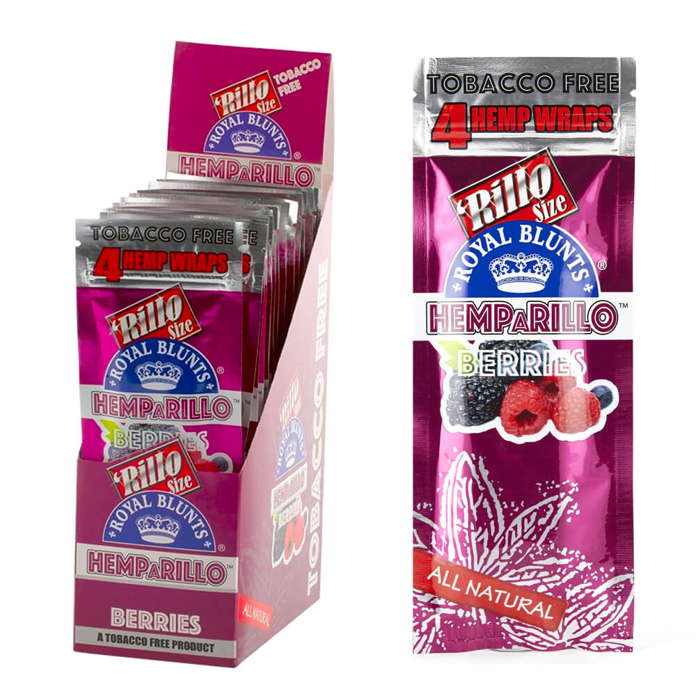 Royal Blunts - Hemparillo Hemp Wraps - Blunt/Hemp Wraps(15 Packs x 4 Wraps) - MK Distro