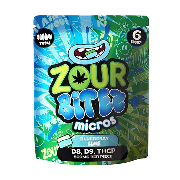 Zour Stash Bitez Micros (D8+D9) (500mg x 6ct) - Hemp Gummies (Display of 30) - MK Distro
