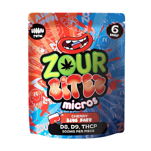Zour Stash Bitez Micros (D8+D9) (500mg x 6ct) - Hemp Gummies (Display of 30) - MK Distro