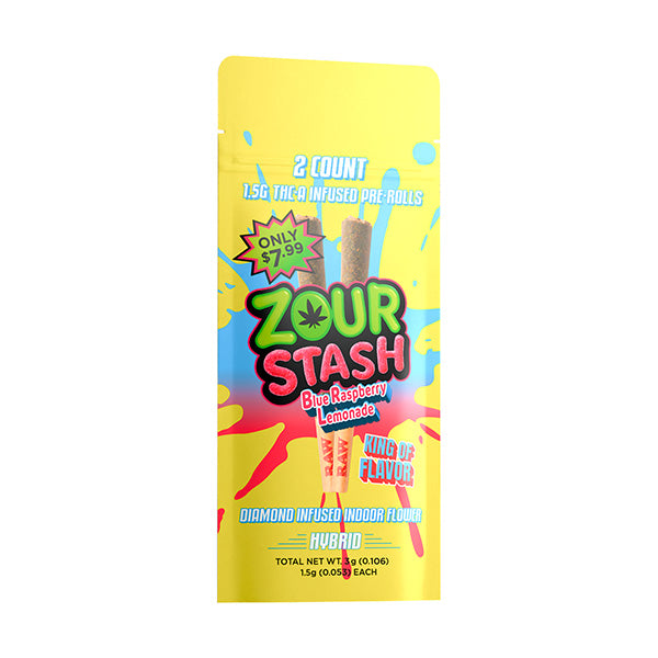 Zour Stash - THC-A Infused Pre-Rolls - Delt Pre-Rolls(1.5g x 2 Pre-Rolls)