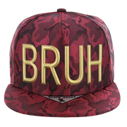 Adjustable Baseball Hat - BRUH (Burgundry/Camo) - MK Distro