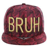 Adjustable Baseball Hat - BRUH (Burgundry/Camo) - MK Distro