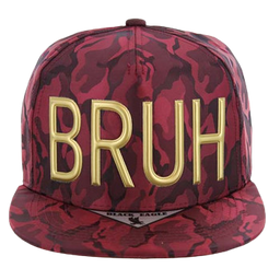 Adjustable Baseball Hat - BRUH (Burgundry/Camo) - MK Distro