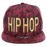 Adjustable Baseball Hat - HIP HOP (Burgundry/Camo) - MK Distro