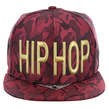 Adjustable Baseball Hat - HIP HOP (Burgundry/Camo) - MK Distro