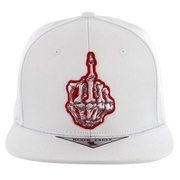 Adjustable Baseball Hat - Middle Finger (White) - MK Distro