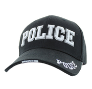 Adjustable Baseball Hat - Police (Solid Black) - MK Distro