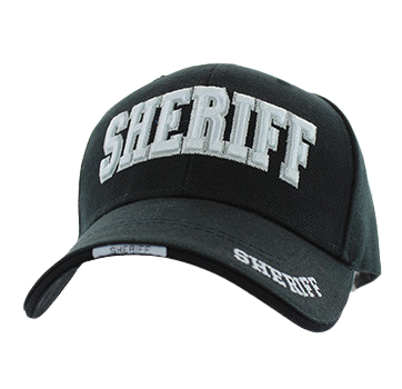 Adjustable Baseball Hat - Sherriff (Solid Black) - MK Distro