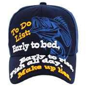 Adjustable Baseball Hat - To do List Fish (Navy) - MK Distro